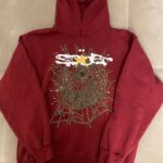 Sp5der Logo Hoodie Maroon the front side - Photo 3