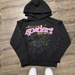 Sp5der P*NK Hoodie Black V2 from the front side - Photo 6