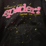 Sp5der P*NK Hoodie Black V2 from the front side - Photo 7