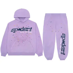photo 1 shows Sp5der Acai Tracksuit Purple from the front side
