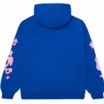 This picture 2 Sp5der Beluga Hoodie Blue from the front side