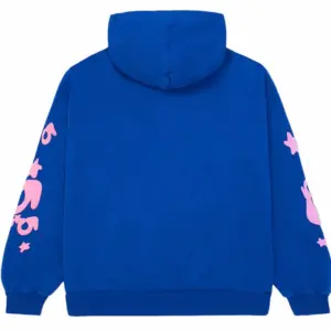 This picture 2 Sp5der Beluga Hoodie Blue from the front side