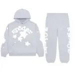 Picture 1 shows Sp5der Beluga Tracksuit Heather Grey from the front side
