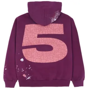 This picture 1 shiws Sp5der Nocturnal Highway Hoodie Dark Purple from the front side
