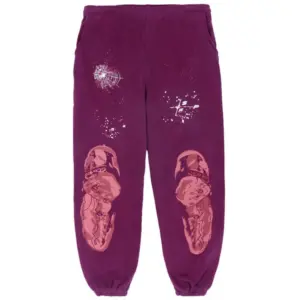 Photo 1 shows Sp5der Nocturnal Highway Sweatpant Dark Purple from the front side