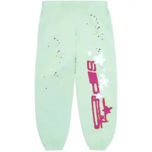 Picture 1 shows Sp5der SP5 Mint Sweatpants Mint from the front side