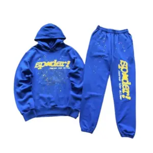 Picture 1 shows Sp5der Tracksuit Blue from the front side