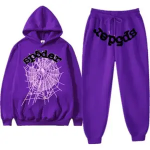 Photo 1 shows Sp5der Web Tracksuit Purple from the front side