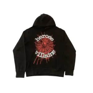 Photo 1 shows Sp5der x Heroes And Villains Hoodie Black